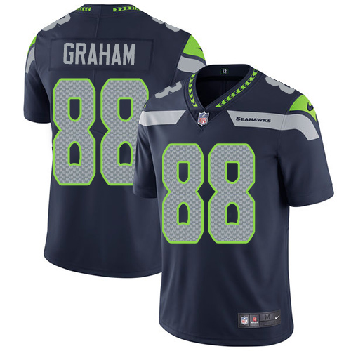 Nike Seahawks #88 Jimmy Graham Steel Blue Team Color Men's Stitched NFL Vapor Untouchable Limited Jersey - Click Image to Close